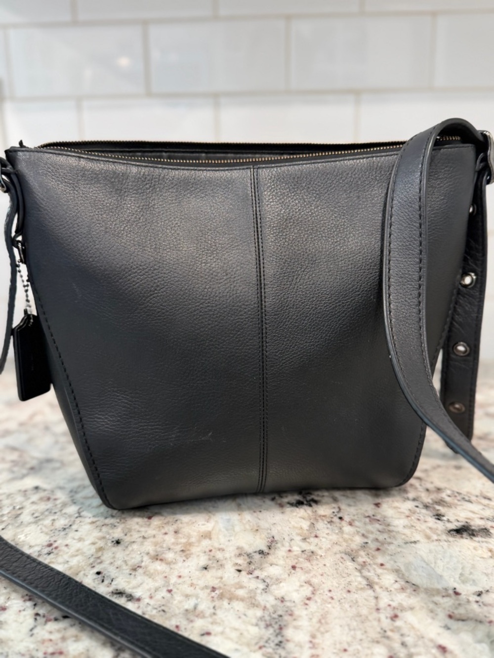 Coach Black Leather Crossbody Shoulder Bag - Picture 8 of 14